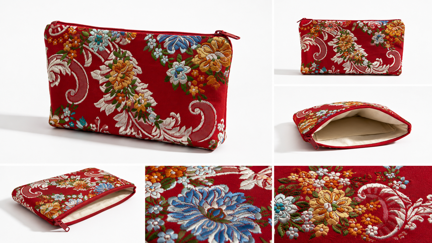 Neceser Artesanal Tela Fallera – Rojo Floral